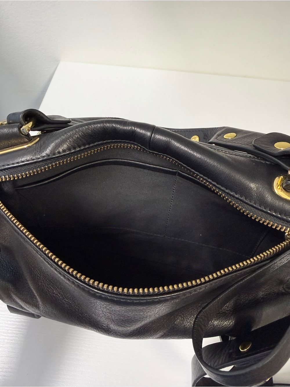 Golden Lane London Black Leather Soave Duo Convertible Shoulder Bag - Picture 13 of 13